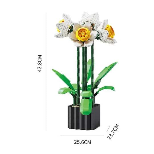 Wizardi Daffodils Potted Flower Building Brick Kit